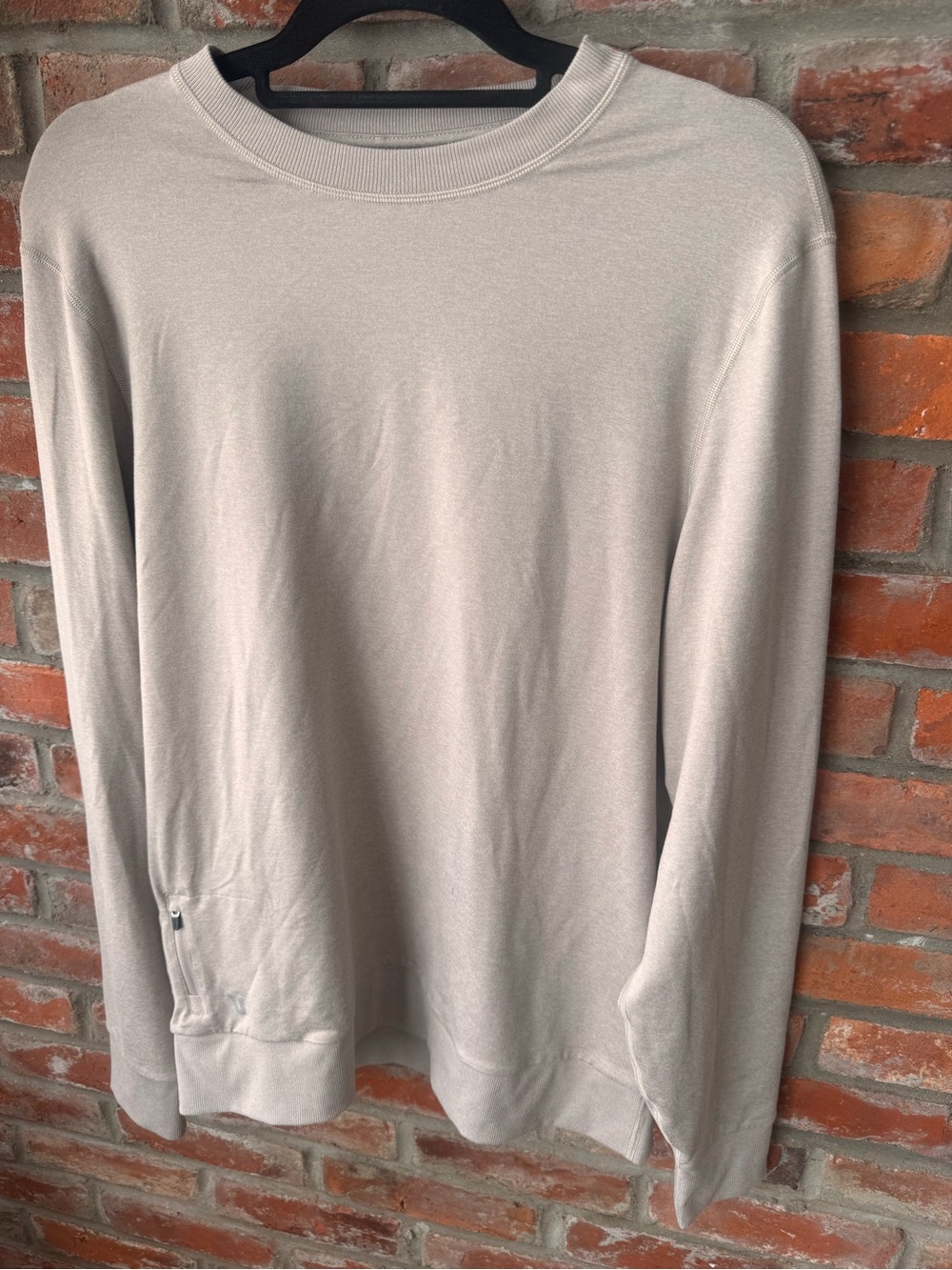 Vuori Men's Ponto Performance Crewneck Sweater Size L Heather Beige